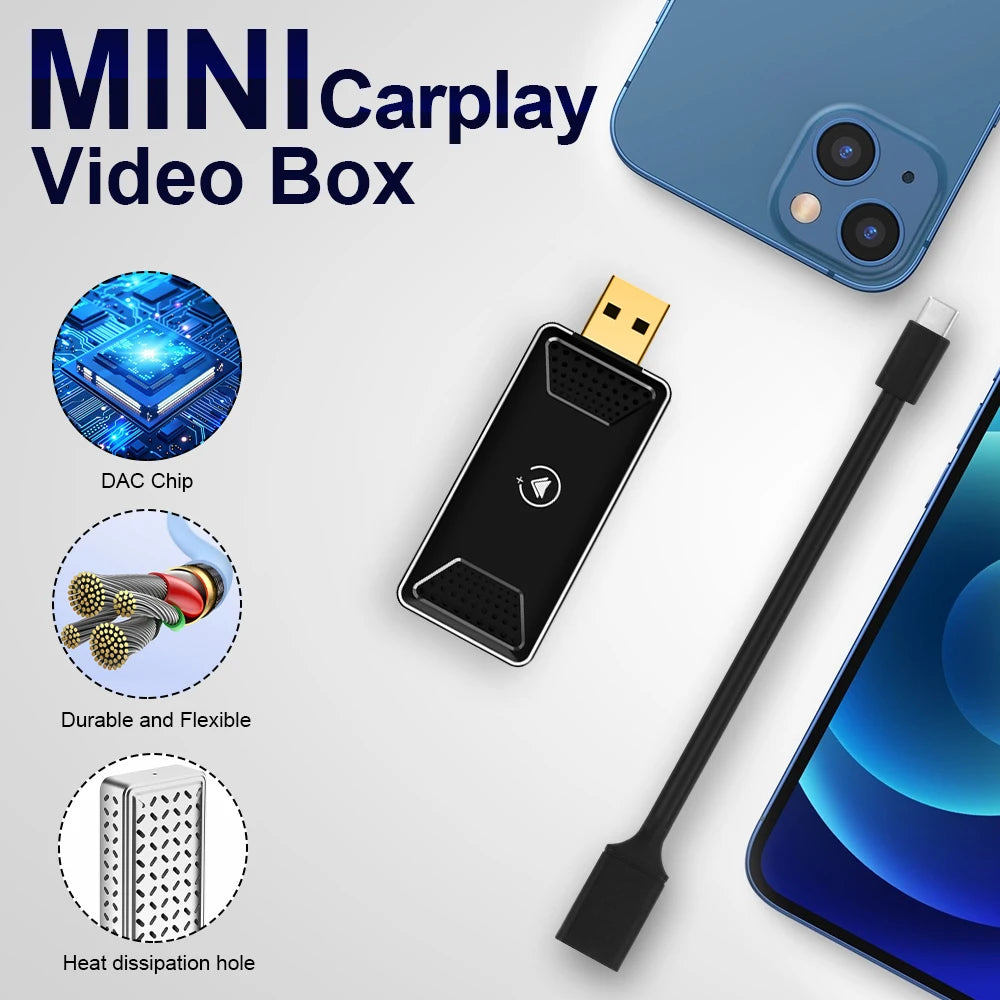 2025 Smart Mini Ai Box 2+16GB Android 13 Support Netflix Youtube Wireless Carply Suitable for 99% of Cars with Wired Carplay