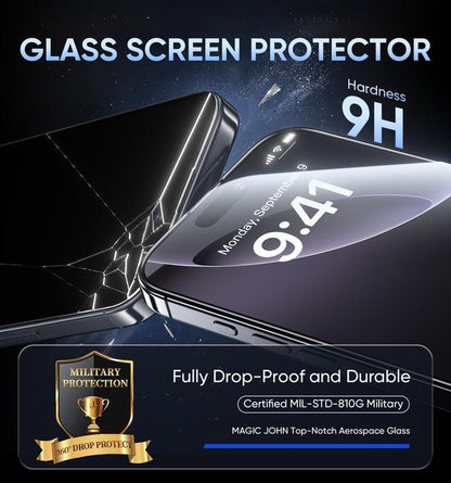 New MAGIC JOHN Premium Upgraded Privacy Screen Protector Dustproof Bubble-Free Ultra-Clear for Iphone & Samsung