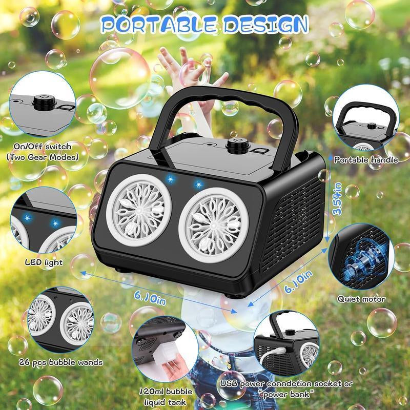 Bubble Machine Automatic Bubble Blower – 20,000+ Bubbles per Minute, Telescopic Stand for Easy Use, Perfect for Kids' Outdoor Fun and Party Entertainment