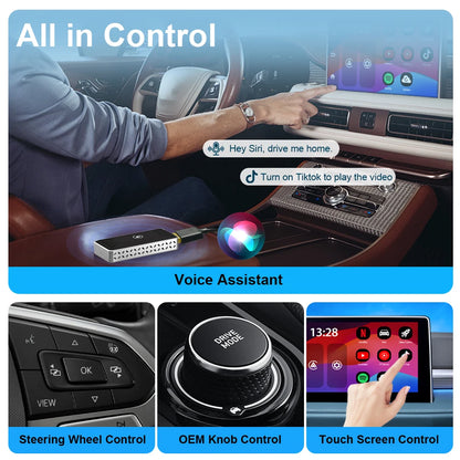 2025 Smart Mini Ai Box 2+16GB Android 13 Support Netflix Youtube Wireless Carply Suitable for 99% of Cars with Wired Carplay