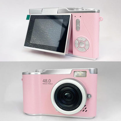 4K Foldable Screen Student Camera, 1 Count Retro CCD Card Machine, Entry-Level Digital Camera, 1080P High Built-In Games & Filter Functions Camera, Mother'S Day Gifts, Video